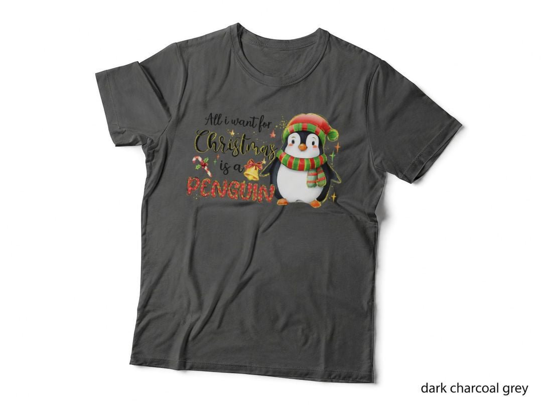 Christmas Penguin T-Shirt, Festive Holiday Design, Holiday Apparel