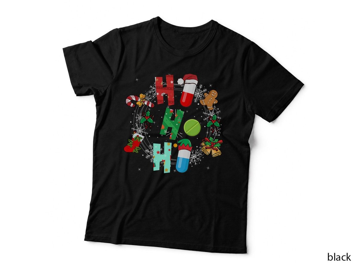 Christmas Pill Candy Cane T-Shirt, Festive Pharmacy Crew, Holiday Gift Idea