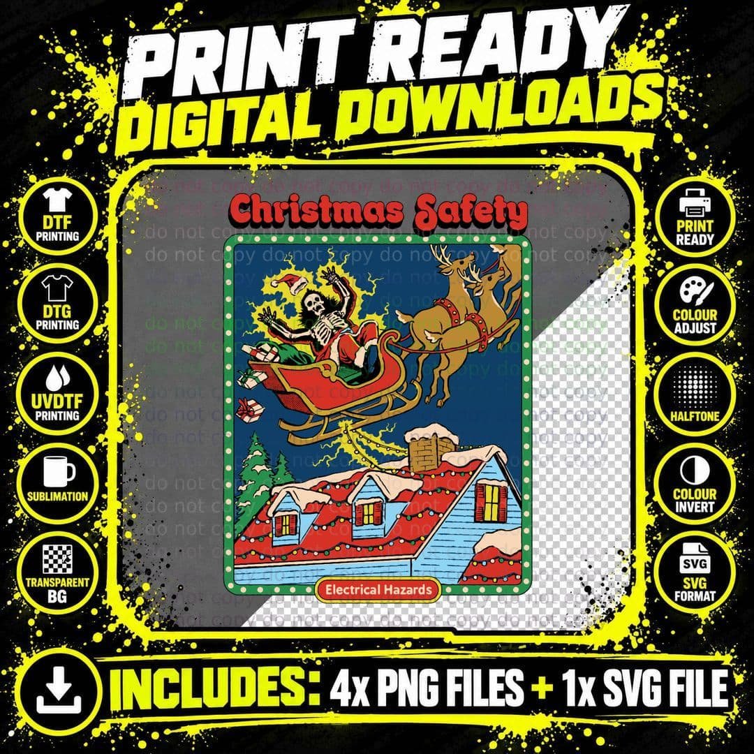 Christmas Safety T-Shirt, Holiday Safety Awareness Png SVG Digital Bundle