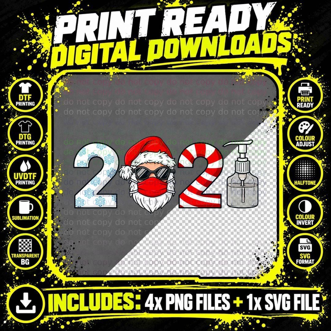 Christmas Santa Claus Funny Boys Kids Family Xmas T-Shirt Png SVG Digital Bundle