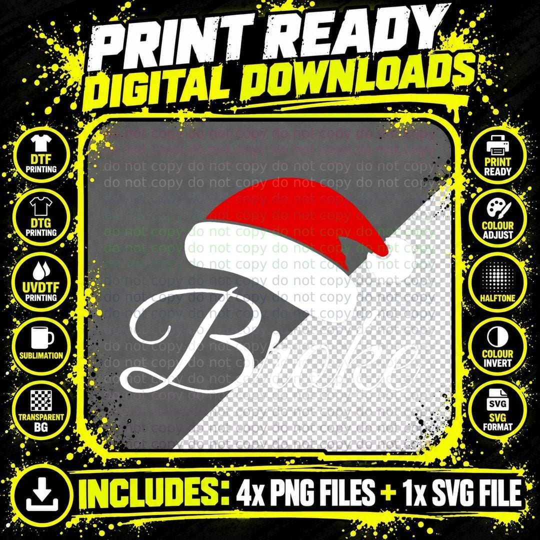 Christmas Santa Hat Couples Matching T-Shirt Png SVG Digital Bundle