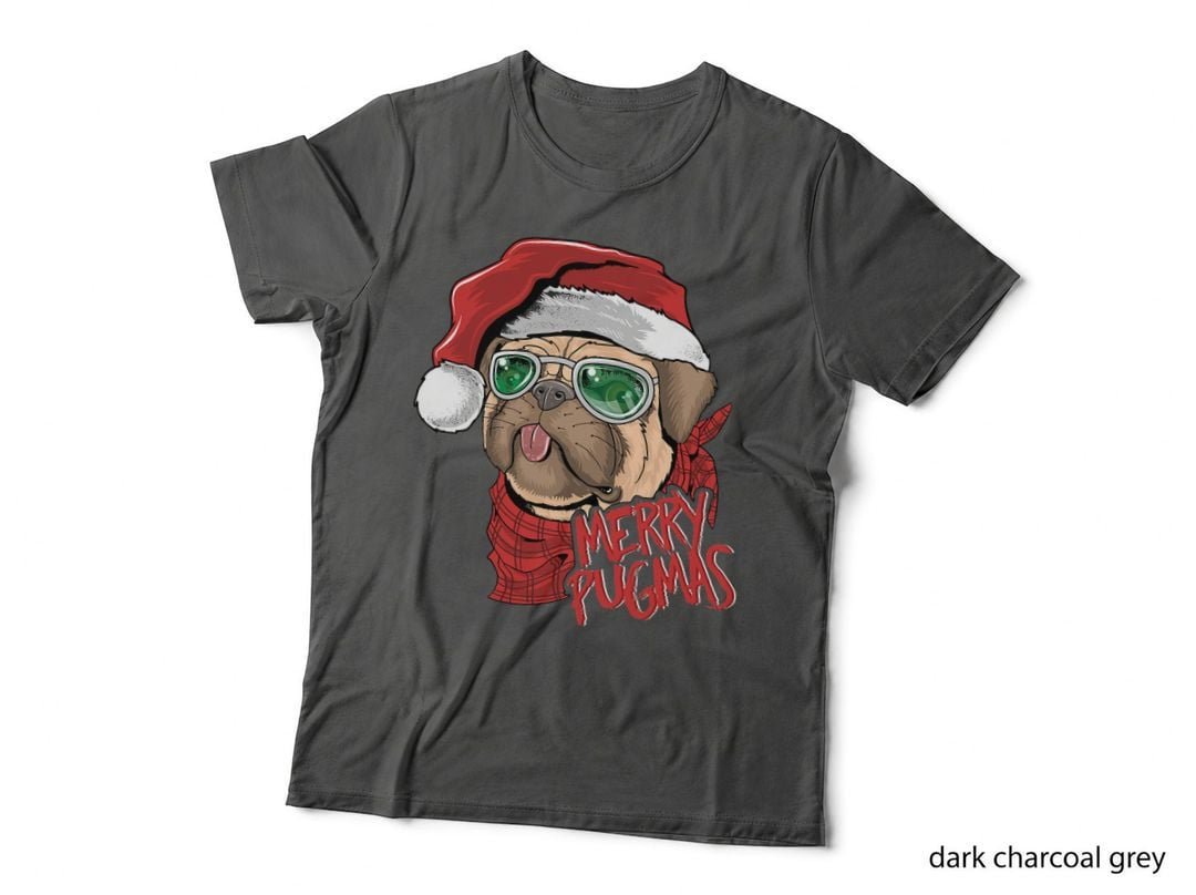 Christmas Santa Pug T-Shirt, Merry Pugmas, Cute Pug Lover Apparel