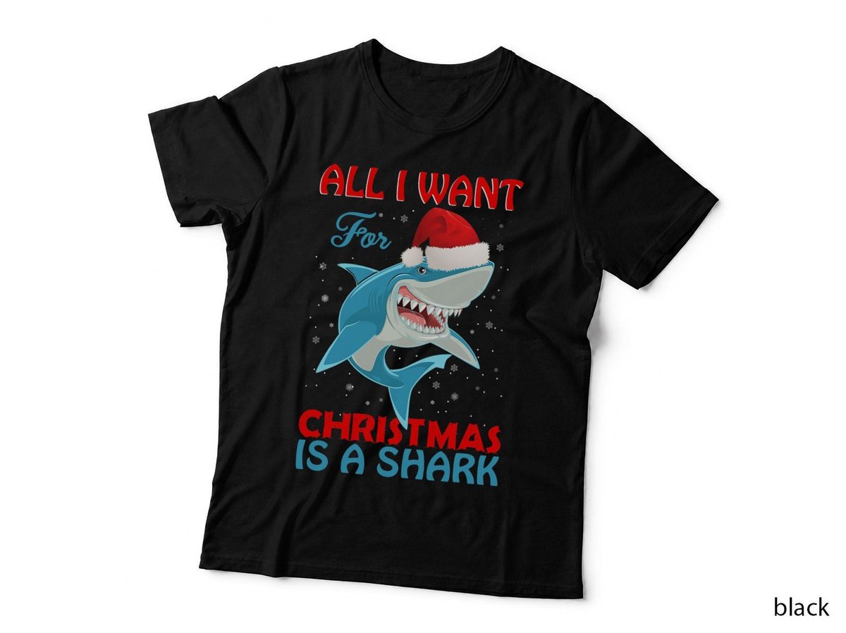Christmas Shark Santa T-Shirt, Holiday Humor, Festive Gift Idea