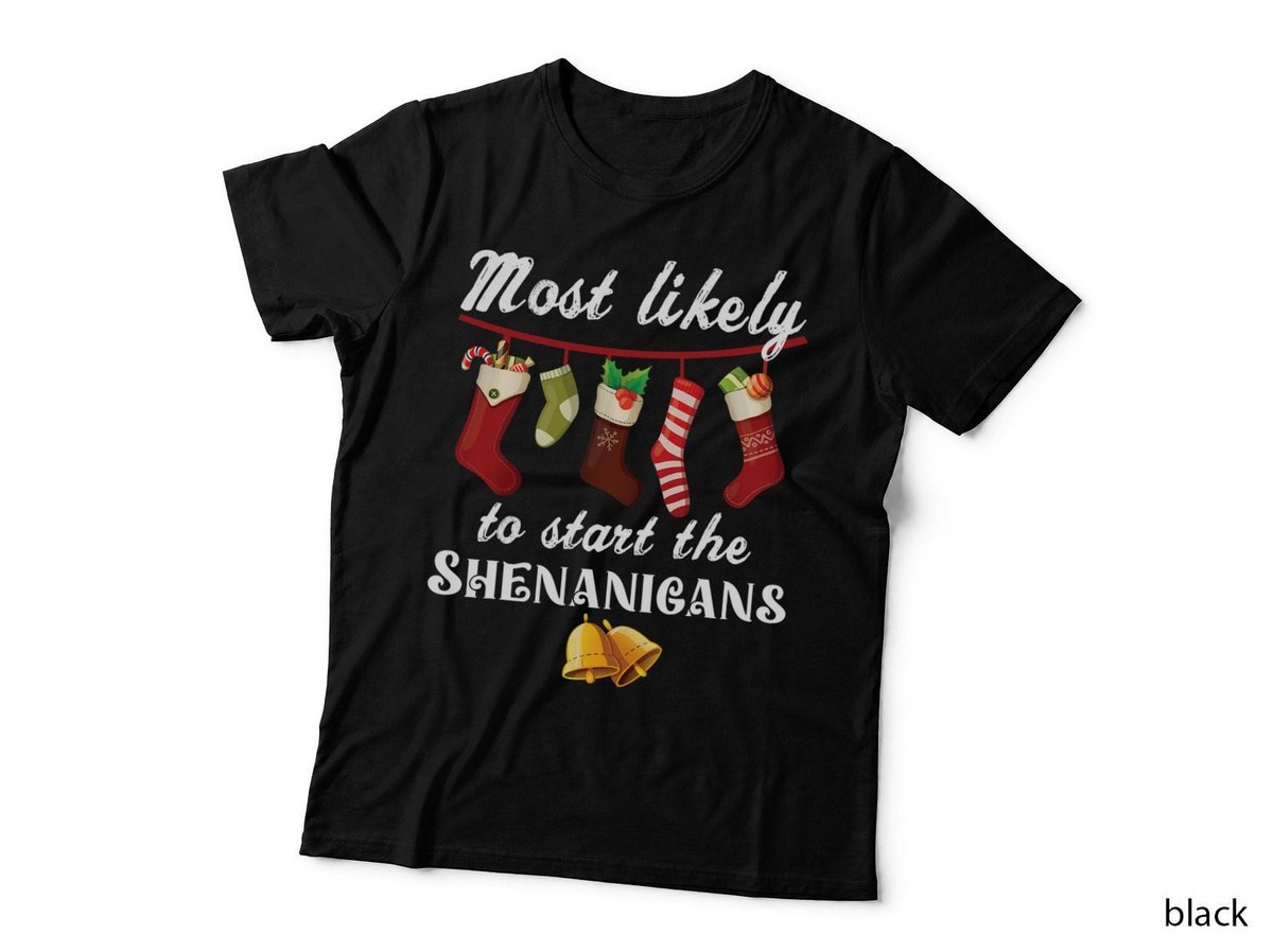 Christmas Shenanigans Mardi Gras T-Shirt, Festive Holiday Print