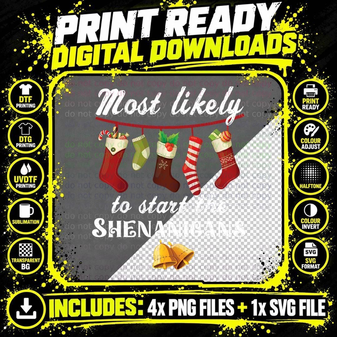 Christmas Shenanigans Mardi Gras T-Shirt Png SVG Digital Bundle