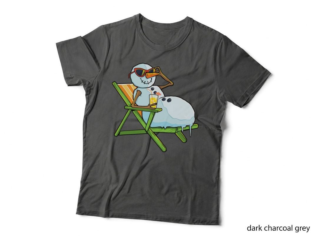 Christmas Snowman Beach Vacation T-Shirt, Funny Holiday Summer, Beach Vibes