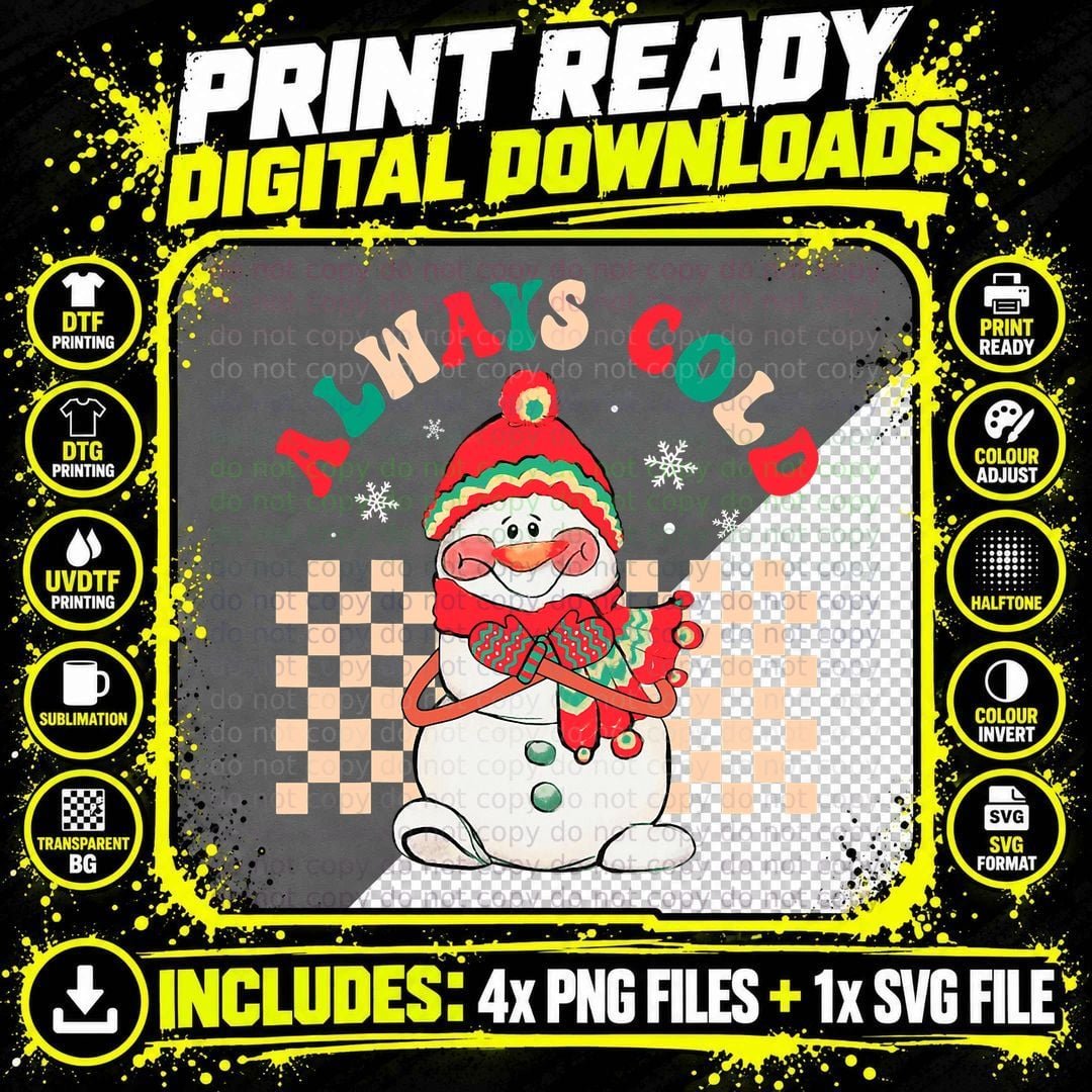 Christmas Snowman T-Shirt, Retro Holiday Vibes Png SVG Digital Bundle