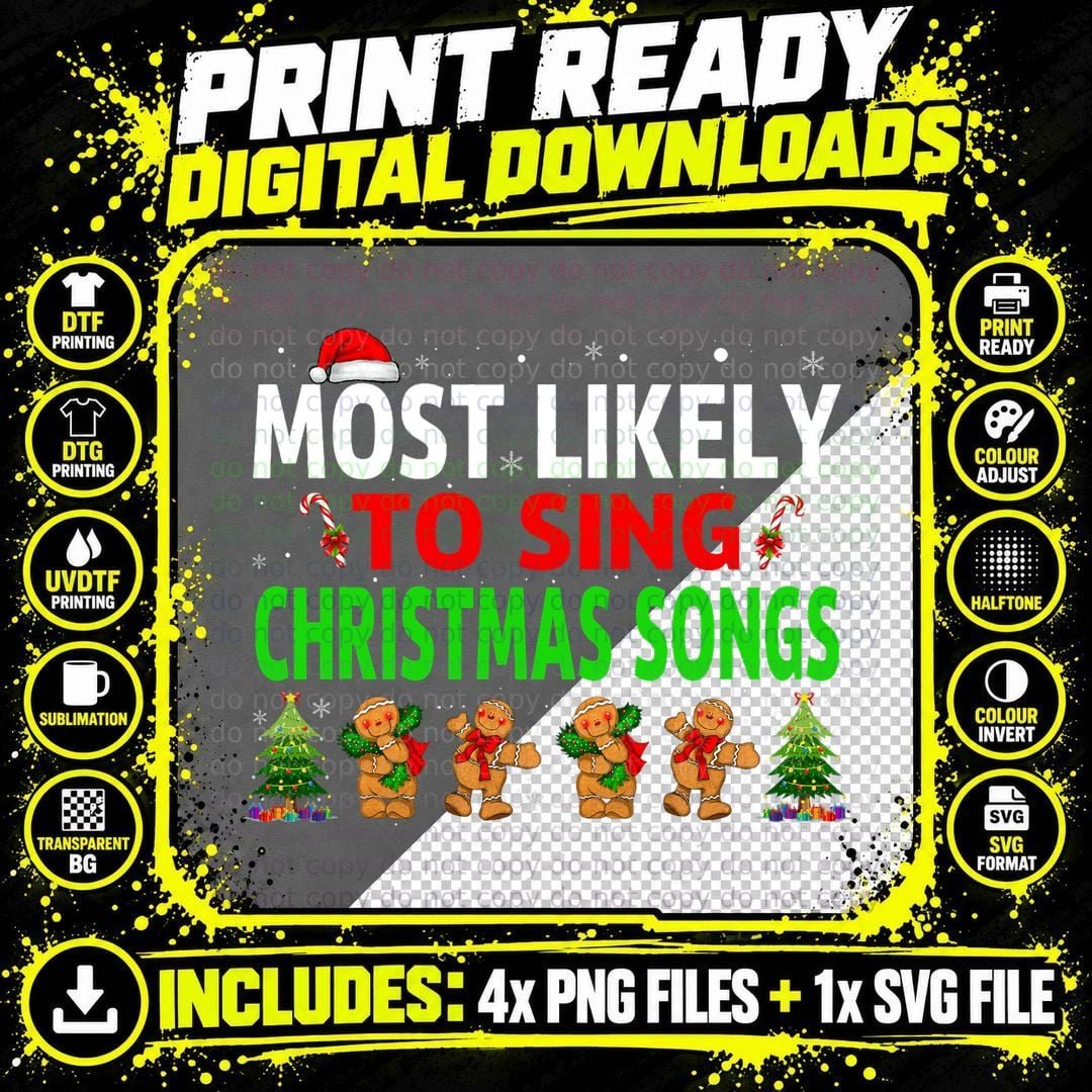 Christmas Song T-Shirt, Funny Family Christmas Png SVG Digital Bundle