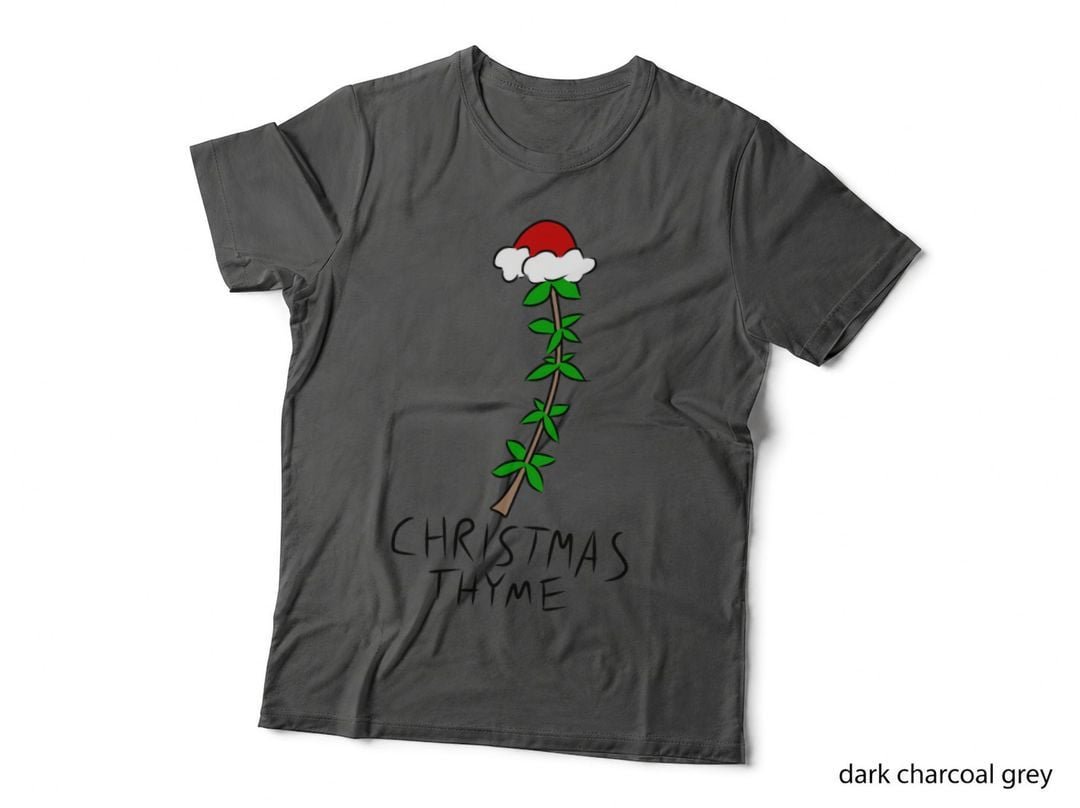 Christmas Thyme T-Shirt, Holiday Thyme Design, Festive Herb Print