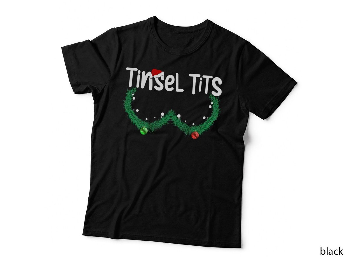 Christmas Tinsel T-Shirt, Festive Holiday Print, Matching Couple Chestnuts