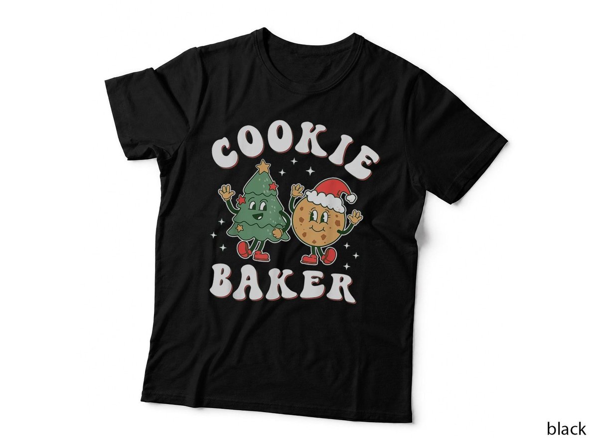Christmas Tree & Cookie Santa Hat T-Shirt, Festive Holiday