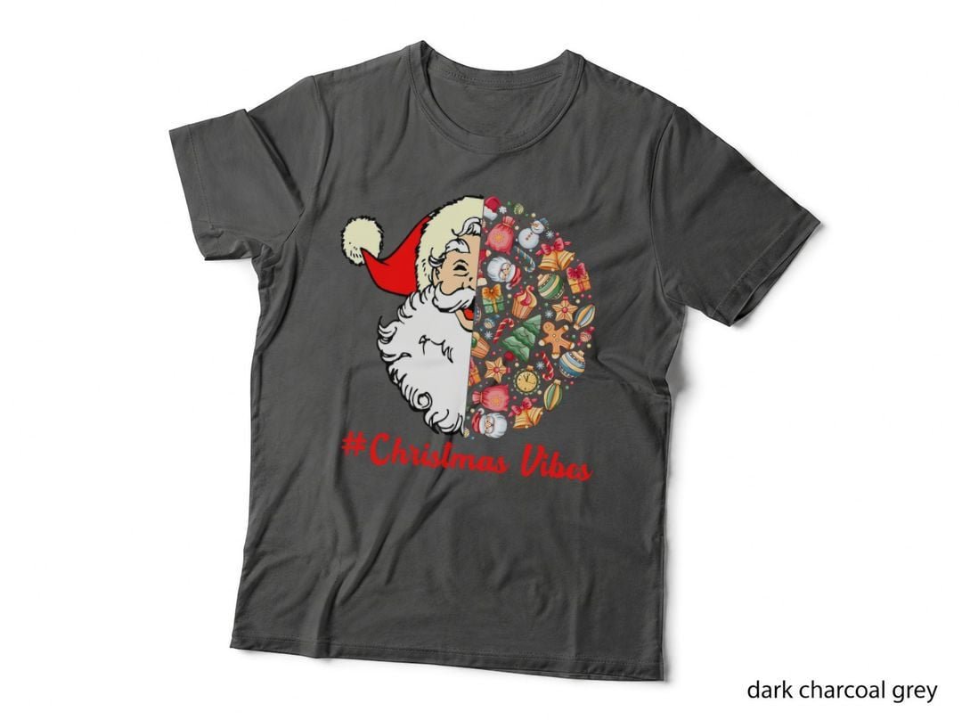 Christmas Vibes Retro Santa Shaped Like a Christmas Cookie T-Shirt