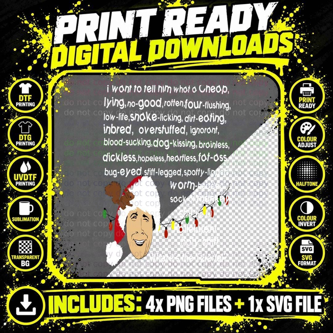 Clark Griswold Rant T-Shirt, Christmas Rant Png SVG Digital Bundle