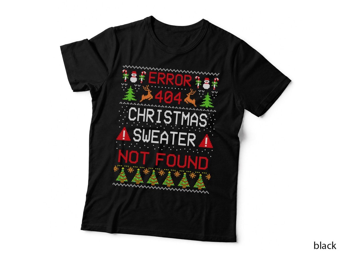 Computer Error 404 Ugly Christmas Sweater Not Found Pajama T-Shirt