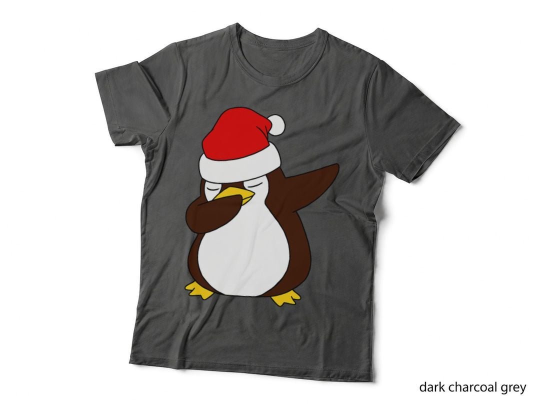 Dabbing Santa Penguin Xmas T-Shirt, Holiday Fun, Christmas Apparel
