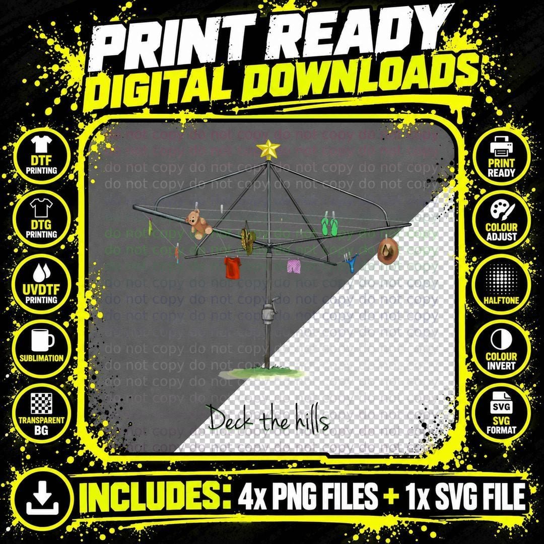 Deck the Hills Laundry Edition T-Shirt, Holiday Cheer Png SVG Digital Bundle