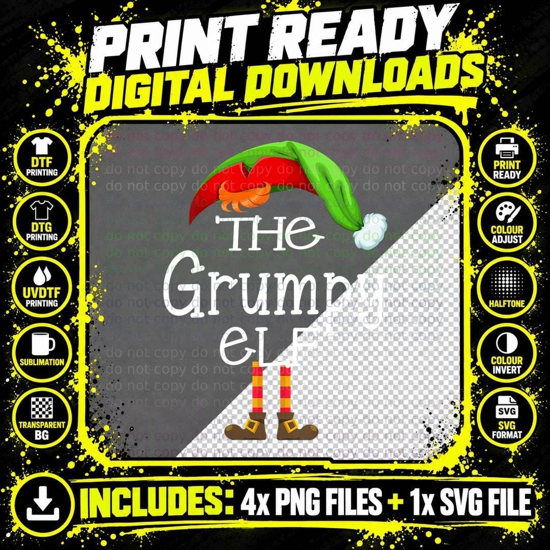 Elf Christmas Funny Matching Xmas Family Group Outfits Png SVG Digital Bundle