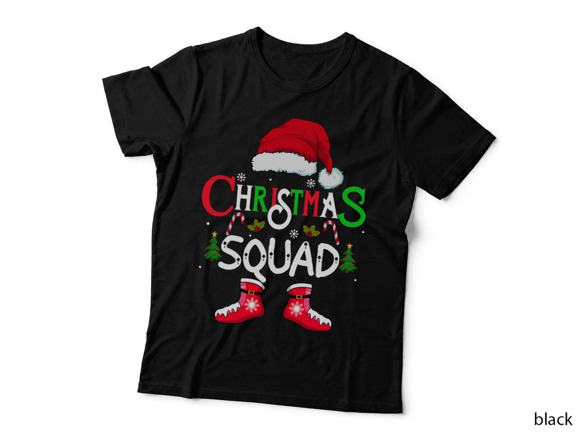 Family Christmas Squad T-Shirt, Matching Holiday Print, Festive Group Wear