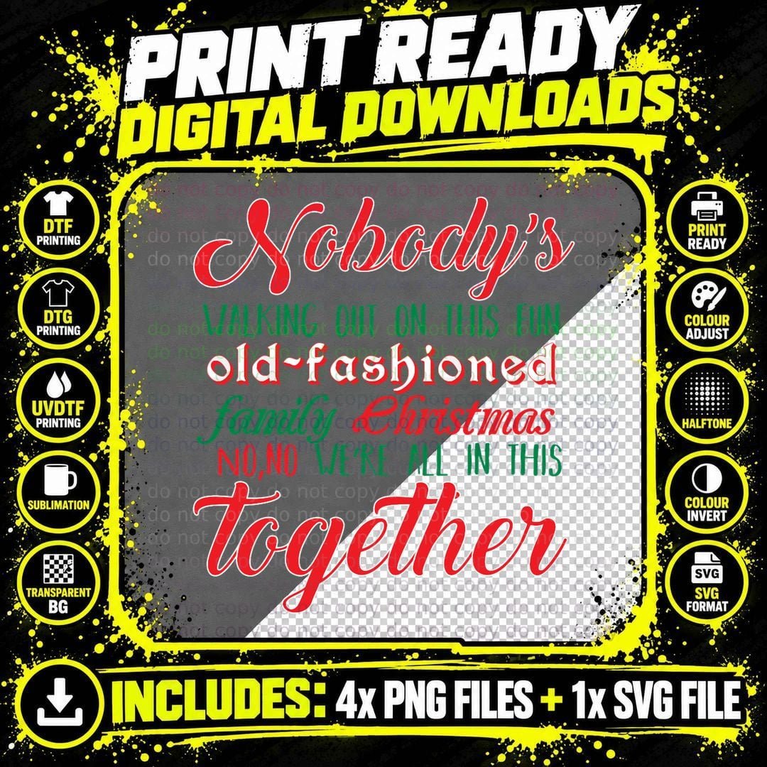 Family Christmas T-Shirt, Holiday Quotes Typography Png SVG Digital Bundle