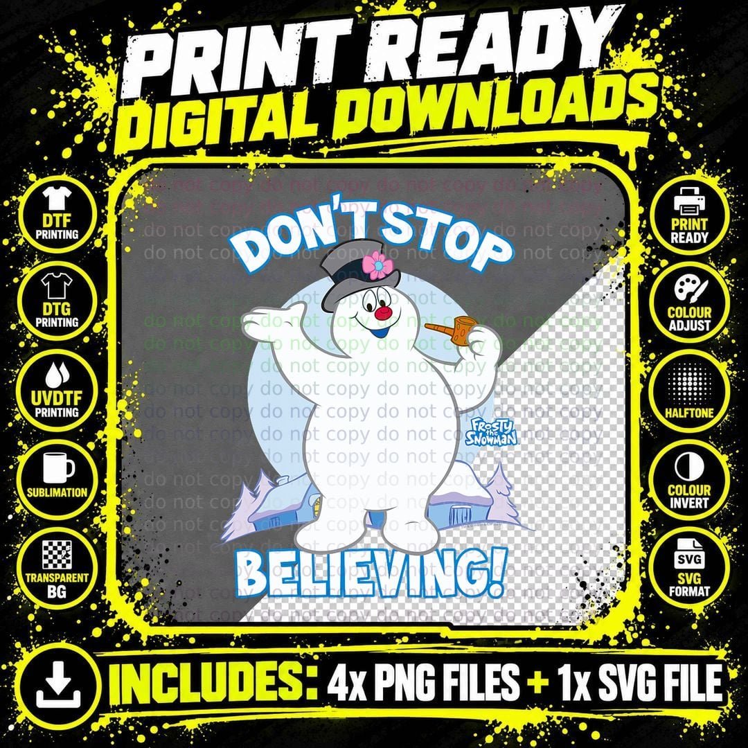 Frosty the Snowman T-Shirt, Christmas Holiday Style Png SVG Digital Bundle