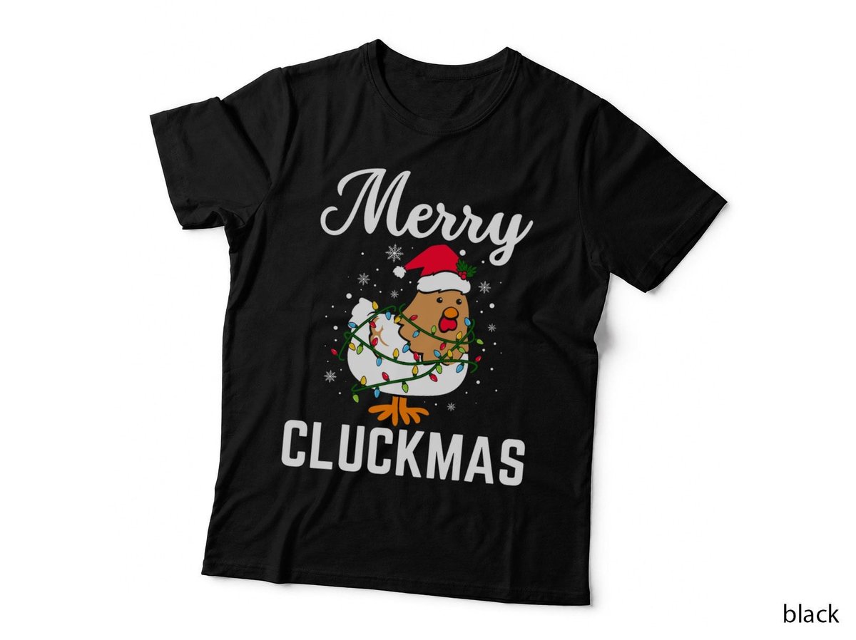 Funny Christmas Chicken Pun Merry Cluckmas Retro T-Shirt