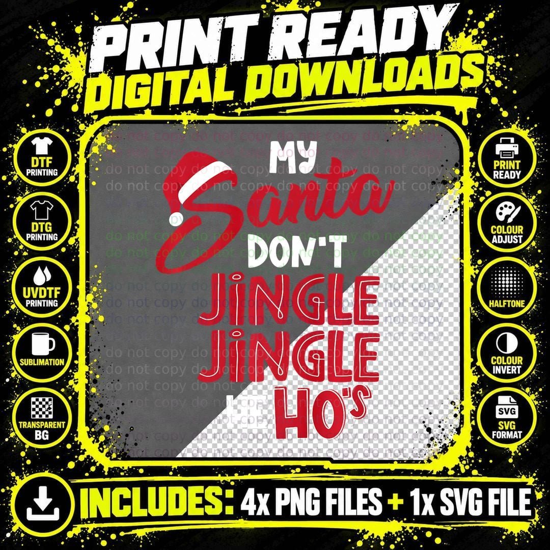 Funny Christmas Jingle Ho's T-Shirt Png SVG Digital Bundle