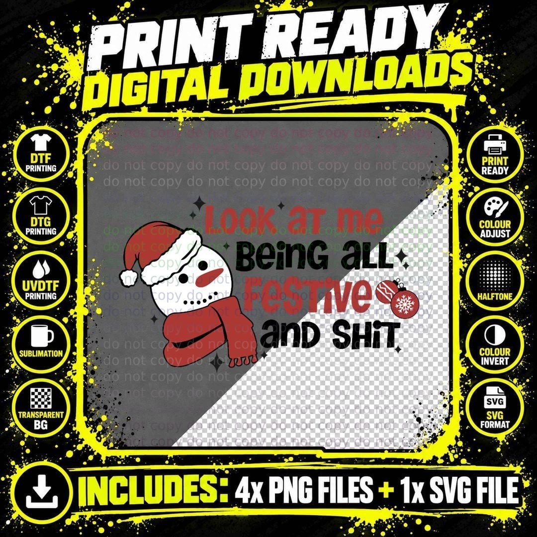Funny Christmas Quotes T-Shirt, Festive Holiday Humor Png SVG Digital Bundle
