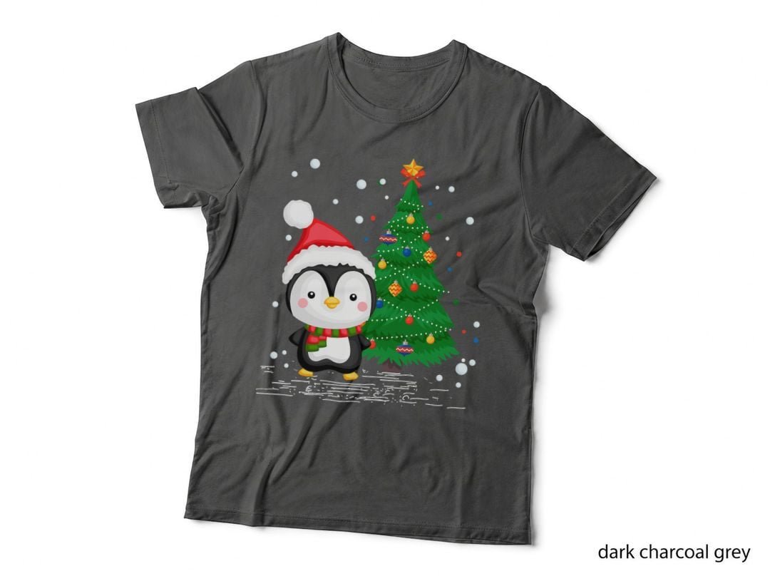 Funny Penguin Lover Gift Santa Hat Penguin Christmas T-Shirt