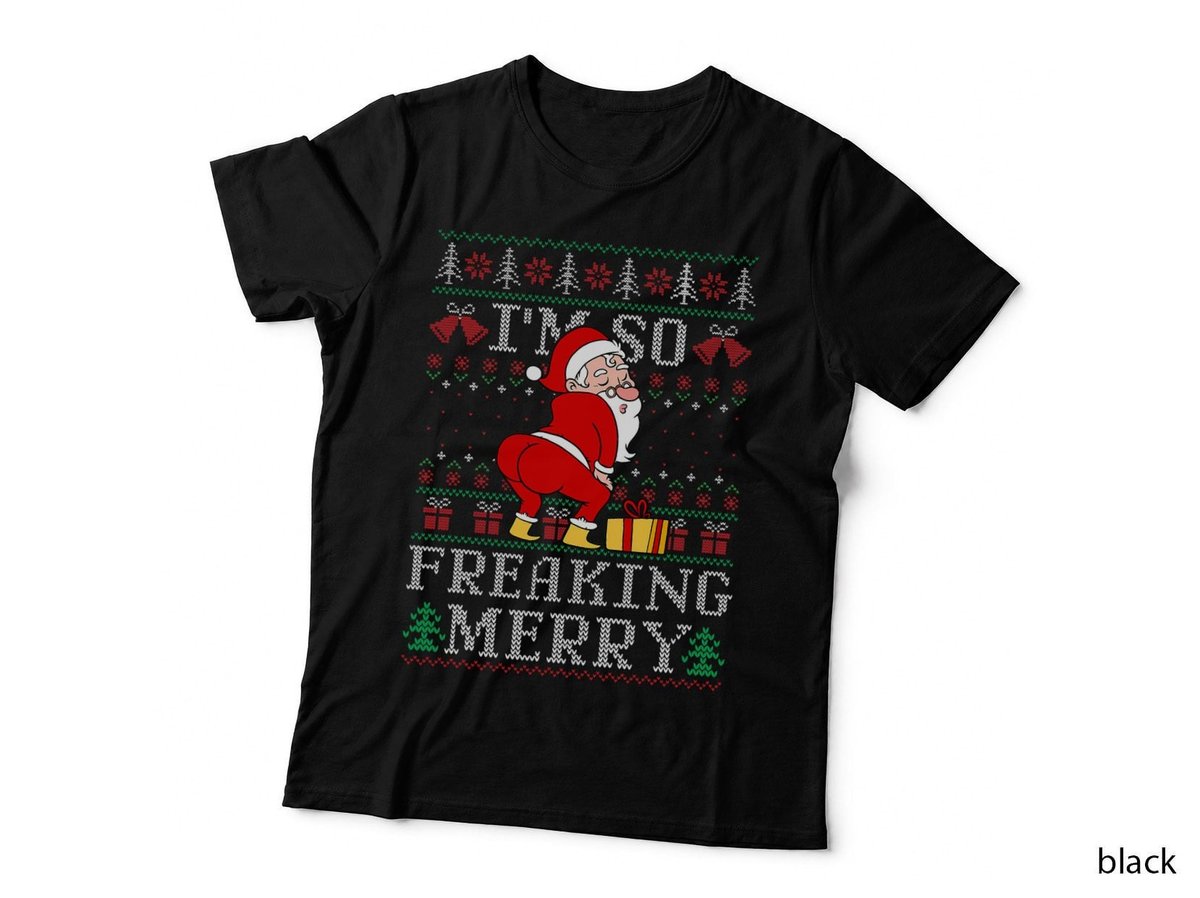 Funny Santa Christmas T-Shirt, Ugly Holiday Print, Merry Christmas Gift