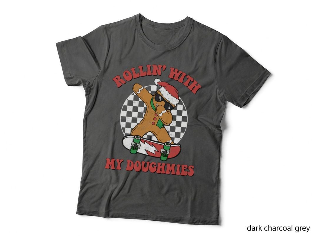 Groovy Retro Christmas Gingerbread T-Shirt, Festive Holiday Style
