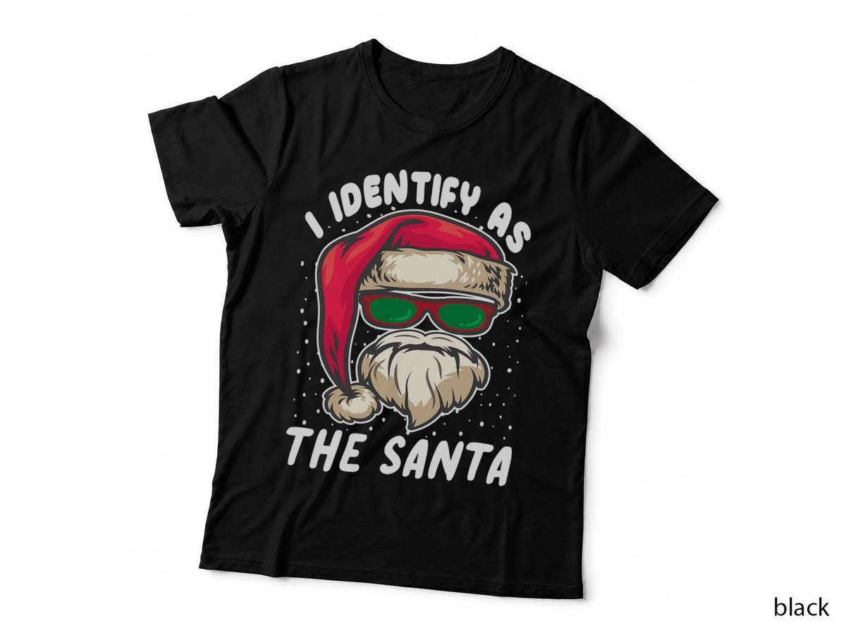 I Identify as Santa Funny Christmas T-Shirt, Holiday Humor, Dad Gift Idea
