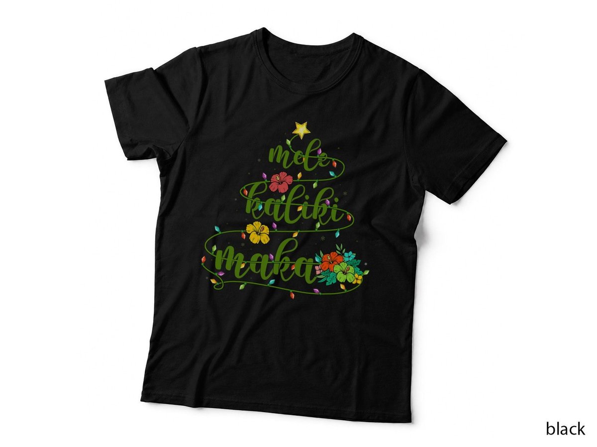 Mele Kalikimaka Merry Christmas T-Shirt, Hawaiian Floral Print
