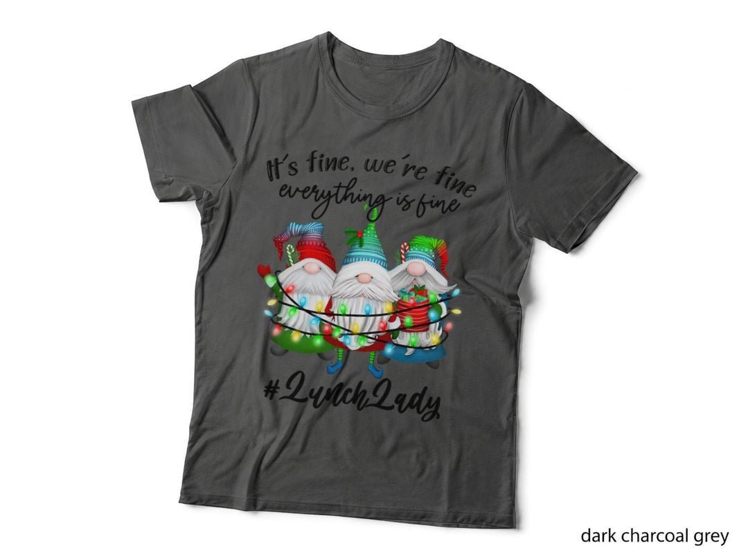 Merry Christmas Gnome T-Shirt, Festive Holiday Print, #Lunchlady