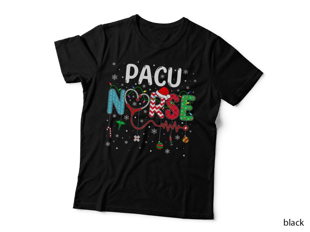 Merry Christmas Nurse T-Shirt, Holiday Nurse Pattern, PACU Nurse Gift