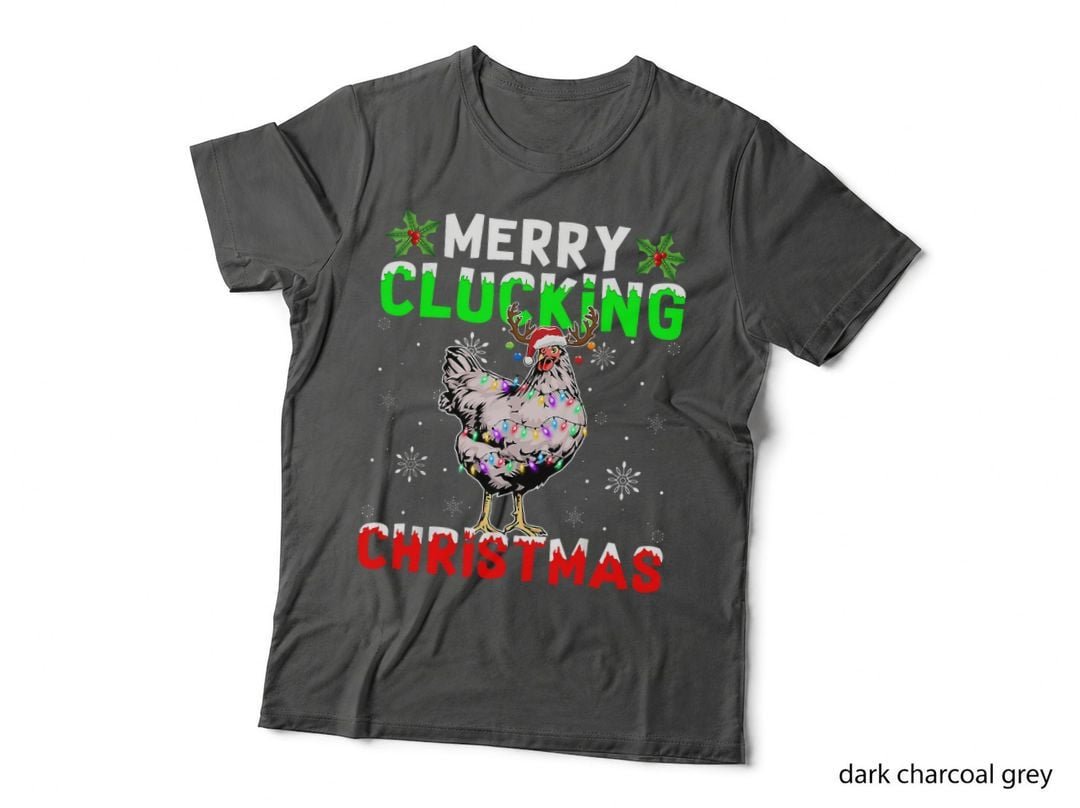 Merry Clucking Christmas Chicken T-Shirt, Funny Christmas Design