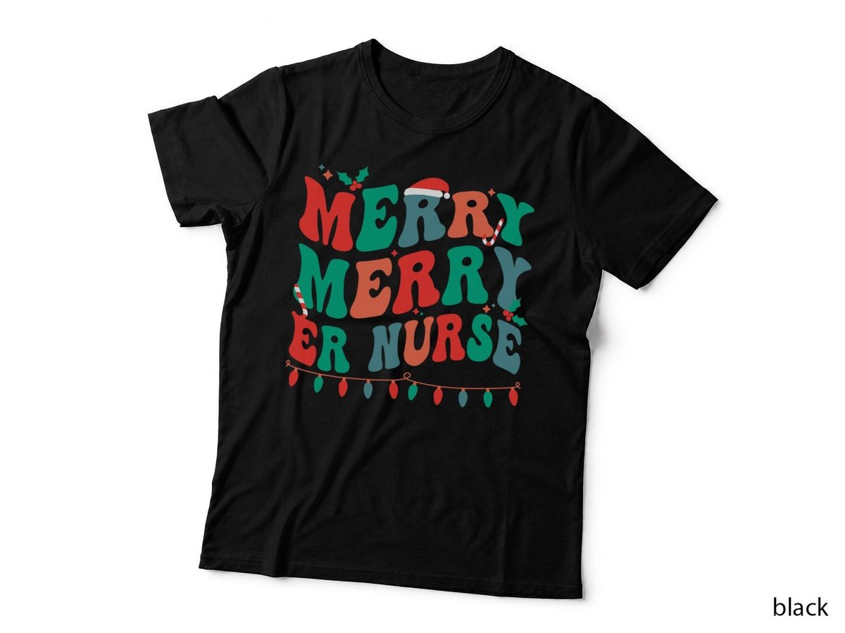 Merry Emergency Nurse Christmas T-Shirt, Holiday Cheer, ER Nurse Party