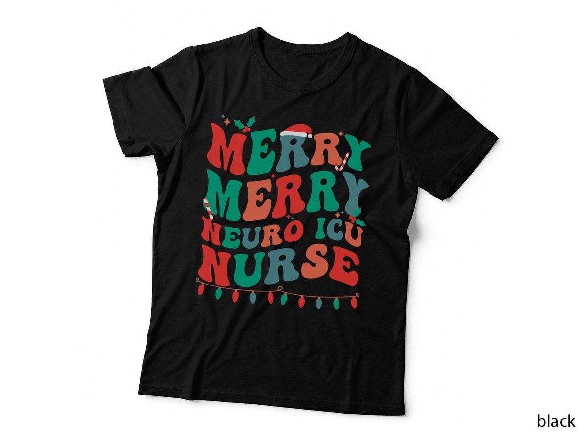 Merry Neuro ICU Nurse Christmas T-Shirt, Festive Holiday Theme