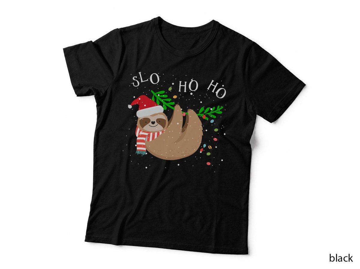 Merry Slothmas Sloth T-Shirt, Christmas Holiday, Festive Sloth Print