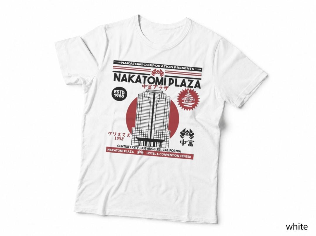 Nakatomi Plaza T-Shirt, Christmas Party, Holiday Movie Fan Art