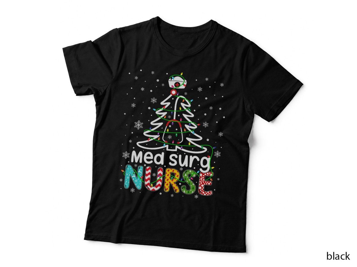 Nurse Christmas Tree T-Shirt, Festive Holiday Print, Nurse Gift Idea