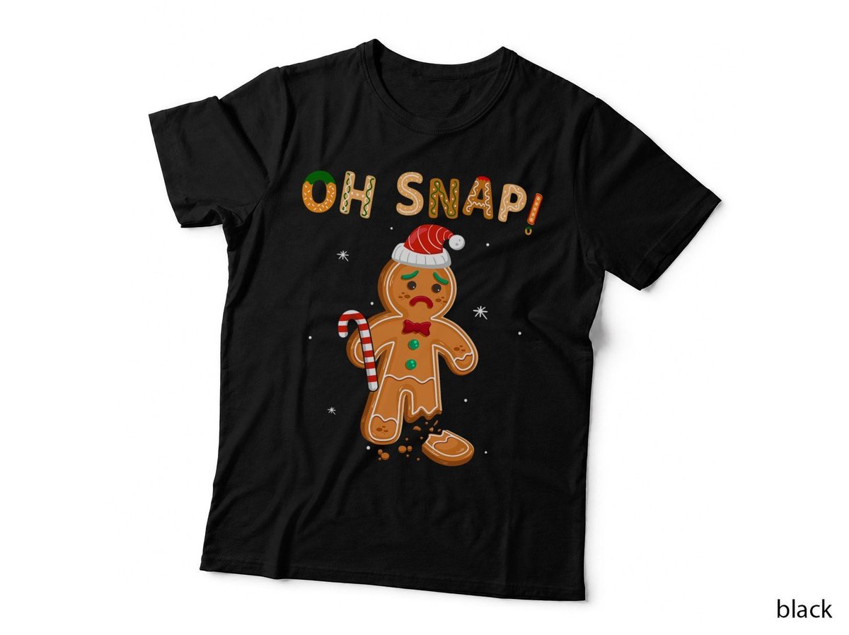 Oh Snap Gingerbread T-Shirt, Funny Christmas Design, Holiday Humor