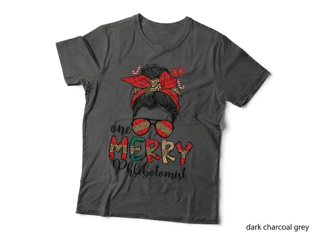 One Merry Phlebotomist Christmas T-Shirt, Festive Holiday Style