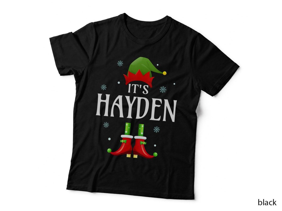 Personalized Elf Name Christmas T-Shirt, Funny Holiday Print