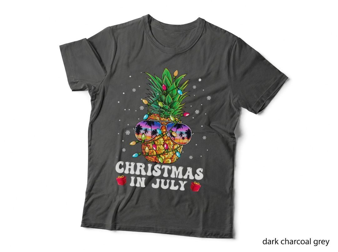Pineapple Christmas in July Aloha Hawaii Beaches T-Shirt