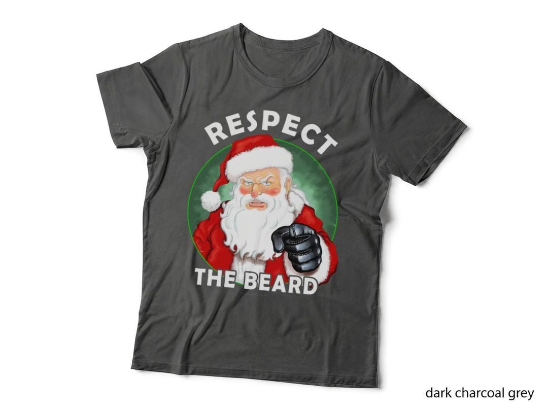 Respect the Beard Santa Claus Funny Christmas T-Shirt