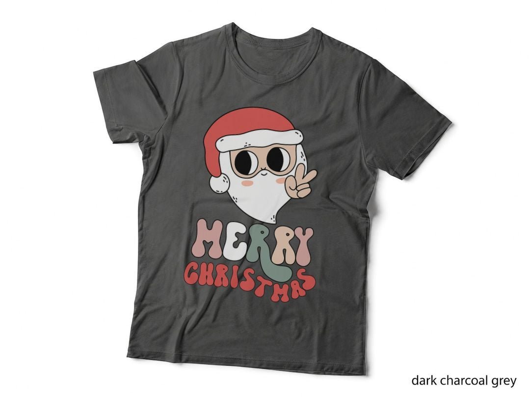 Retro Groovy Santa Claus Christmas T-Shirt, Festive Holiday Style