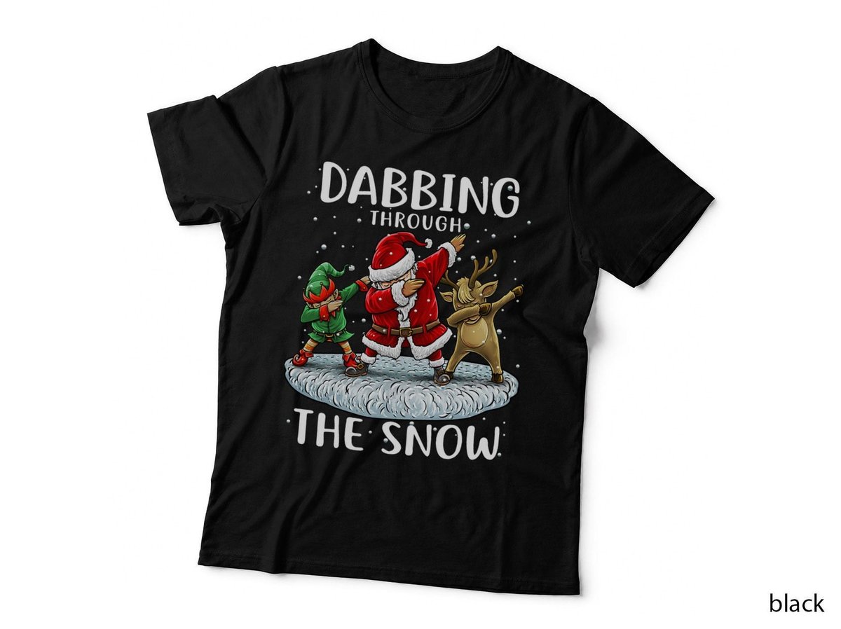 Santa Dabbing Through the Snow Funny Christmas Boys Kids T-Shirt