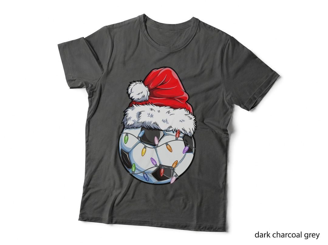 Soccer Football Christmas Santa Hat T-Shirt, Festive Holiday Design