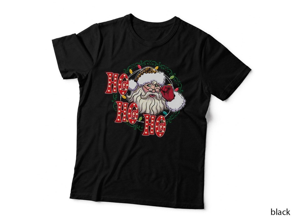 Vintage Ho Ho Ho Santa Claus Christmas Lights T-Shirt, Funny Holiday Print