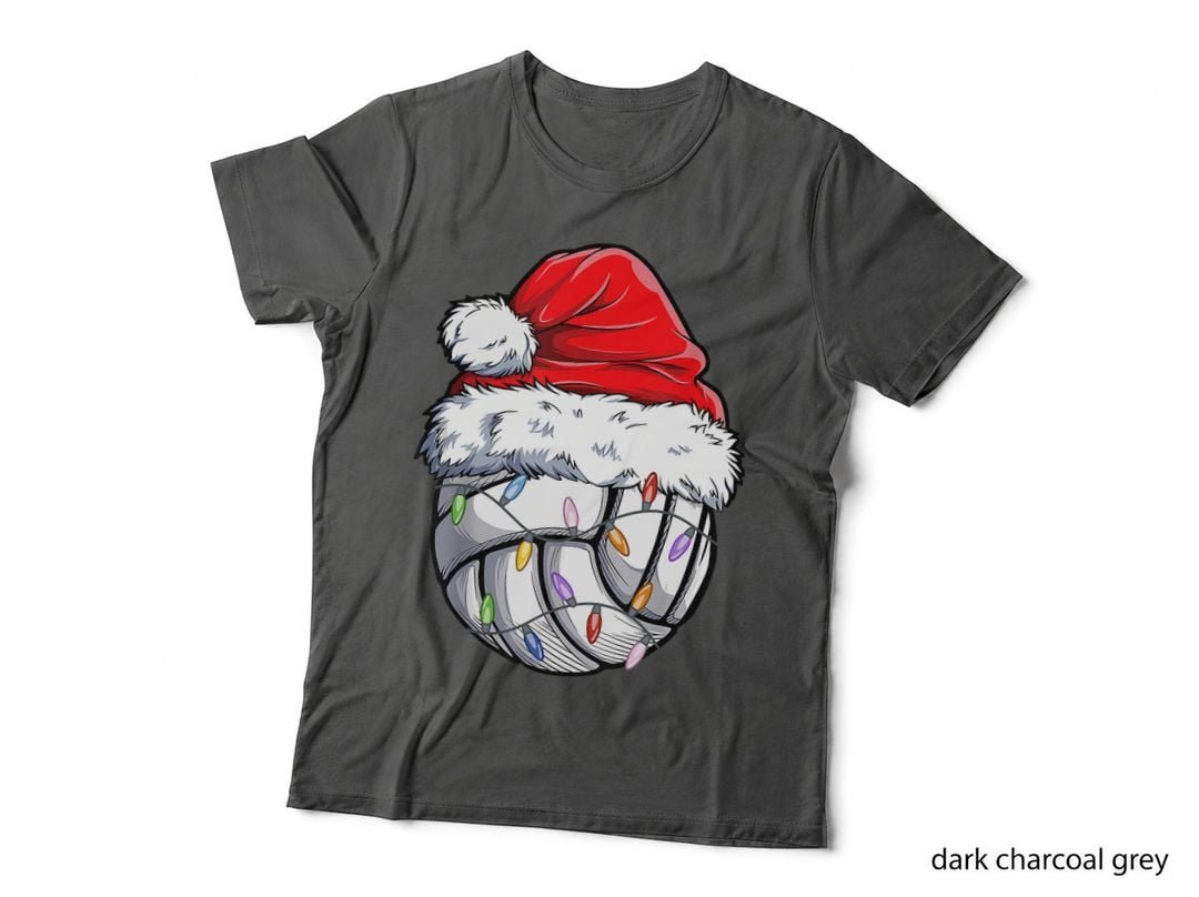 Volleyball Christmas Santa Hat T-Shirt, Holiday Fun, Christmas Gift Idea